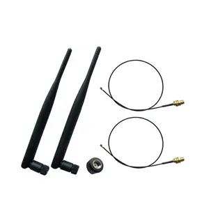 Antena 2.4ghz 5ghz dupla banda de borracha, pato de borracha, antena wifi 6dbi pigtails com conector ufl RP-SMA, 2 peças