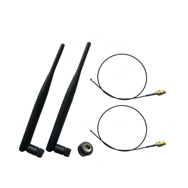 2 Pcs 2.4GHz 5GHz Dual Band Tilt Rubber Duck WIFI Antenna 6DBi Pigtails With Ufl RP-SMA Connector