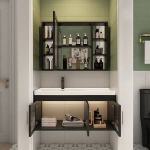 Mueble de Baño Suspendido de Aluminio con Lavabo de Cerámica Integrado para Baño - Product Image 4