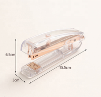 2023 Offre Spéciale papeterie or Rose agrafeuse cadeau agrafeuse en plastique à la mode transparente de haute qualité