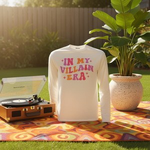 เสื้อยืดแขนยาวสไตล์เรโทรย้อนยุค In My Villain Era ดีไซน์เก๋ ทรงพอดีตัวสำหรับทุกเพศ - Product Image 3
