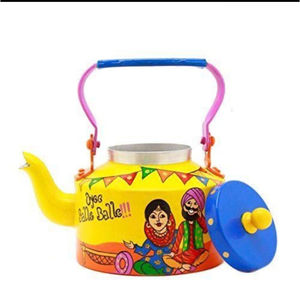 Nouvelle théière décorative artisanale à succès, avec des motifs floraux vibrants, des motifs indiens traditionnels pour les mariages et les retraites - Product Image 3