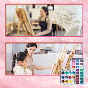 רובנס מתמחה בהתאמה אישית ובסיטונאות של ציוד אמנות איכותי בקופסאות שקופות של צבעי מים פנינה ב-12/24 צבעים. - Product Image 5