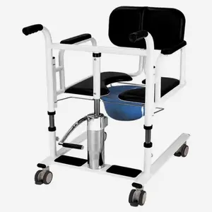 Kursi lipat ringan portabel, kursi roda toilet pindah kursi roda transfer ringan dapat disesuaikan dengan roda