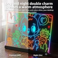 Tablette de dessin LED néon avec mode lumière RGB, interrupteur tactile, prise USB, veilleuse, cadeau éducatif pour enfants