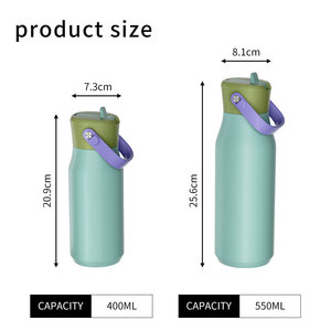 Food Container Set 304 Stainless Steel Insulated Cup With Detachable Handle Outdoor Use Pink Emerald Color Cylinder Shape - Product Image 3
