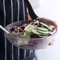 Bol à dessert en verre à mailles martelées, multi-tailles, en gros, pas cher, bol à salade, vaisselle de cuisine, bols en verre givré