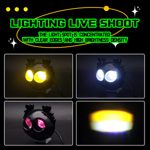 Nouveau design de phare stroboscopique 9-36V, phares de moto à LED, antibrouillard étanches, double couleur, 2 lentilles, garantie de 2 ans, moto - Product Image 4