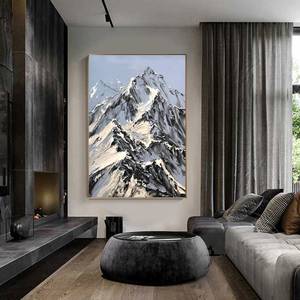 SQ abstracto montaña Nevada pintado a mano gran paisaje pintura al óleo sobre lienzo pintura texturizada moderna para sala <span class=keywords><strong>de</strong></span> estar dormitorio - Product Image 2