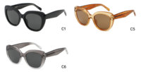 Lunettes de soleil élégantes de luxe, monture œil de chat, protection UV400, effet amincissant du visage, design esthétique