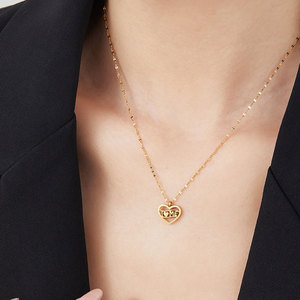 Kalung Trendy 2026 Minimalis Hipoalergenik Perhiasan Baja Anti Karat 316l Lapis Emas 18k PVD Kalung Hati untuk Wanita - Product Image 3