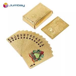 Logo personnalisé luxe métal PVC étanche 24K 999.9 feuille d'or plaqué 100% plastique estampage <span class=keywords><strong>cartes</strong></span> à jouer avec boîte - Product Image 4