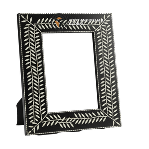 Cadre photo en bois fait main avec incrustation de nacre, cadre photo vertical pour table, cadre décoratif personnalisable - Product Image 3