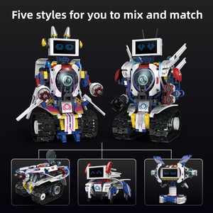 Robot LED 5 in 1 con Controllo Remoto e APP, Compatibile con Mini Blocchi da Costruzione, Programmabile a Quattro Canali, Giocattolo Educativo STEM, Tracciamento Percorso - Product Image 2