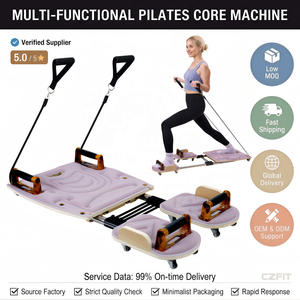 Tabla de <span class=keywords><strong>Pilates</strong></span> Plegable Todo en Uno para Gimnasio en Casa, Máquina Portátil de Entrenamiento de Fuerza del Core <span class=keywords><strong>con</strong></span> <span class=keywords><strong>Bandas</strong></span> de Resistencia - Product Image 1