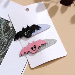 Ensemble de pinces à cheveux en tissu sur le thème d'Halloween avec des motifs de citrouille, de chauve-souris, de fantôme, de chat et d'étoile pour enfants et femmes - Product Image 4