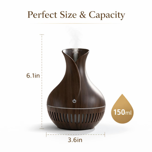 Air <b>Humidifier</b> Essential Oil Diffuser Quiet Mist Sprayer Car Air Purifier Aroma Oil Humidificador Mini Wood for Bedroom 130ML - Product Image 3