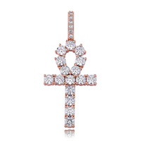 Collier tendance hip-hop transfrontalier pour startups de bijoux, avec pendentif en cuivre et zircon multicolore, chaîne à maillons, style mode et personnalité
