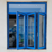 Puertas y Ventanas Plegables de Aluminio Modernas Personalizadas con Doble Vidrio Impermeable para Entrada, Uso en Hoteles y Exteriores