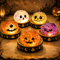 Jouet Squishy Halloween en Boîte Mystère, en TPR à Remontée Lente, Jouet Anti-stress à Presser, Modèles Citrouille, Œil, Boulette