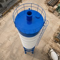 Silo à ciment pour centrale à béton, silo de stockage en acier soudé avec convoyeur à vis et dépoussiéreur