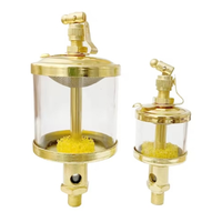 Lubrificateur à gravité en laiton avec vis de raccordement BSP mâle 3/8 po et diamètre extérieur 3 po, pour alimentation goutte à goutte, avec coupelle d'huile en verre