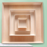 Boîte d'emballage biodégradable jetable en bois pour plats à emporter, sushis, gâteaux, pâtisseries, desserts, déjeuners et bento