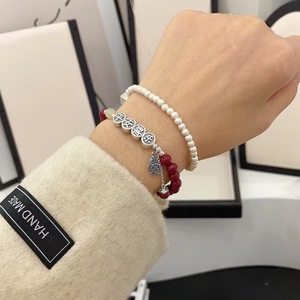 Pulsera de Plata Pura 999 con Borla de Cinabrio y Amuleto de Paz y Alegría, Joyería para Mujer, Regalo para el Año Zodiacal, Cuentas de la Suerte - Product Image 5