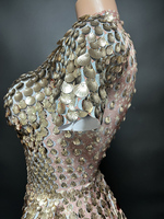 NOVANCE-Robe de soirée de luxe à paillettes dorées à col haut, robe d'anniversaire sexy pour fête, tenue de danse, or et dubaï, 2023
