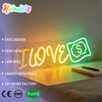 Letrero LED de Neón Neonawall I Love Money, Luz de Pared Acrílica IP65, Decoración de Pared Moderna para Tienda, Estudio, Bar, Sala de Juegos, Estilo Hipster