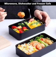 Boîte à lunch japonaise Bento avec couvercle en bambou, double niveau, capacité de 3 à 6 L, empilable, portable, facile à nettoyer, récipient de stockage alimentaire