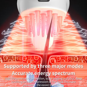 Venta al por mayor, masajeador eléctrico para el cuero cabelludo, cepillo para el crecimiento del cabello, dispositivo de luz, rojo, Azul, Morado, 3,7 V, cepillo de aceite de Motor, peine de masaje, masajeador de cabeza - Product Image 5