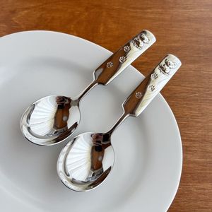 Cuchara para niños Koala, cuchara de acero inoxidable con cabeza profunda y mango corto para comer, para bebés de 0 a 12 meses - Product Image 4