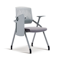 Personnalisable confortable en plastique étudiant école bureau mobilier salle de formation chaise empilable avec bloc-notes Table