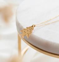 Collier en acier inoxydable personnalisé avec un arbre de cèdre, design libanais, pour femmes et filles, pendentif de style, nouveaux colliers