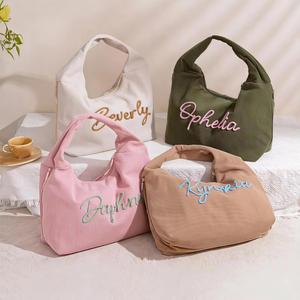 Bolso de Hombro Casual de Gran Capacidad para Mujer, Diseño Personalizado, de Pana, con Bolsillo Interior con Cremallera - Product Image 3