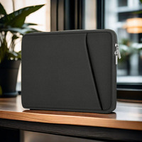 Funda Delgada para Portátil de 15-15.6 Pulgadas, Compatible con MacBook, Funda Vertical de Poliéster con Bolsillo L15