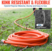 Tuyau d'arrosage haute pression 600 PSI en PVC renforcé tressé, diamètre 5/8'', raccords en laiton, flexible, anti-pli, robuste