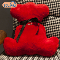Peluche animal en fourrure douce pour bébé, jouet ours en peluche mignon avec logo personnalisé