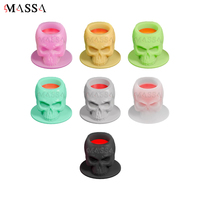 MASSA 200 Pièces/paquet Gobelets à Encre de Tatouage en Forme de Crâne avec Base en Silicone Colorée Gobelets à Encre de Tatouage Jetables pour Mélanger les Couleurs