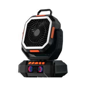 Ventilateur de camping portable USB F22S à double moteur 40000mAh, rechargeable avec batterie externe et veilleuse pour tente et extérieur - Product Image 1
