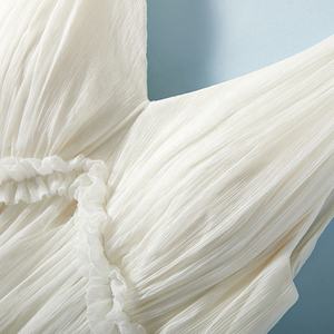 שמלת משי 100% נקבה הסיטונאי ללא שרוולים הצוואר rule מוצק ruffle שמלות כלה קיץ d35207c - Product Image 3