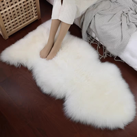 Tapis de sol en peau de mouton blanche naturelle, tapis en vraie fourrure d'agneau, tapis 100% laine, tapis d'hiver en fourrure de mouton entière