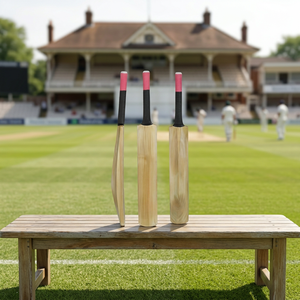 Bate de Cricket Clásico de Madera con Mango Rojo, Resistente para Práctica y Entrenamiento - Product Image 4