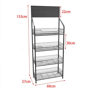 מכירה חמה בסופרמרקט מעמד תצוגה רב שכבתית רשת מתכת רצפת מדף משקאות חנות נוחות מתלה תצוגה לחטיפים - Product Image 6