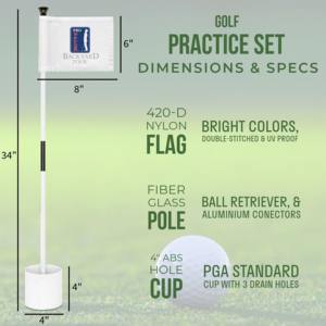 Bandera de Práctica de <span class=keywords><strong>Golf</strong></span> para Patio Trasero, Asta de Bandera con Orificio, Mini Banderas de <span class=keywords><strong>Golf</strong></span> para Putting Green - Product Image 3