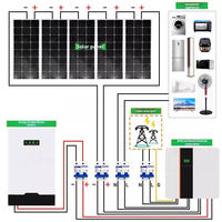 Kit de Sistema de Energía Solar Monocristalina de 10KW con Controlador de Carga MPPT, Batería de Iones de Litio y Onda Sinusoidal Pura