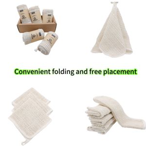 Milieuvriendelijk Natuurlijk Sisal Washandje Lichaam Exfoliërende Badreiniging Linnen Hennep Katoenen Handdoekborstel Handschoen Scrubber - Product Image 5