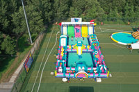 Aire de jeux aquatiques gonflable commerciale pour l'extérieur avec toboggans