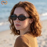 Lunettes de soleil ovales TWOOO T1801 avec logo personnalisé, verres marron, protection UV400 haut de gamme, nouvelles lunettes de vacances, vente en gros